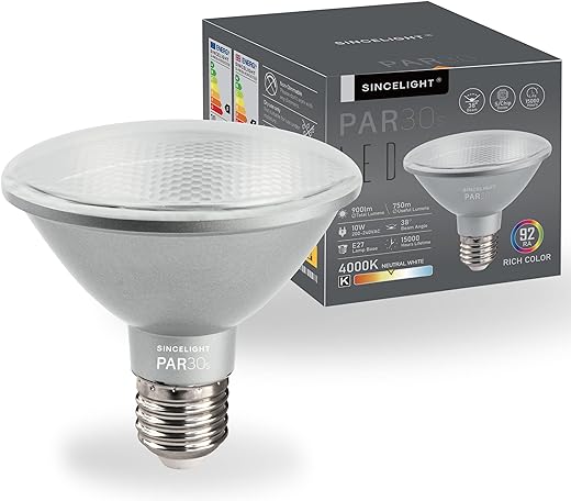 Avis sur l'ampoule LED SINCELIGHT PAR30s 10W, Blanc 4000K