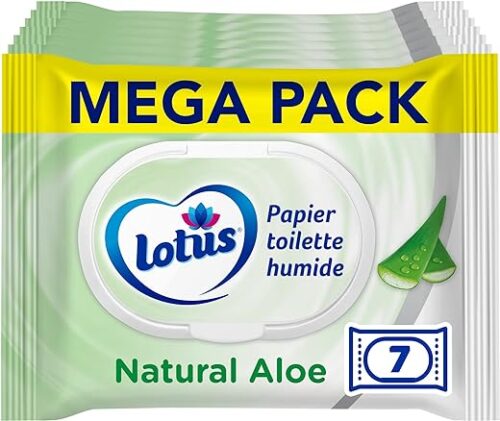 Lot de 7 packs de Papier Toilette Humide Lotus