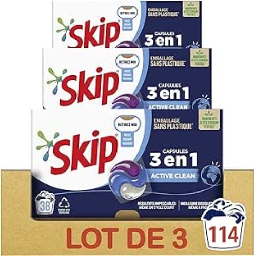 Skip Lessive Liquide en Tablettes Lot de 3